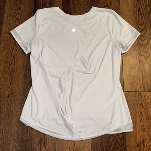 Lululemon Shirt Women Size‎ 6 White Open Back Running Training Workout Yoga